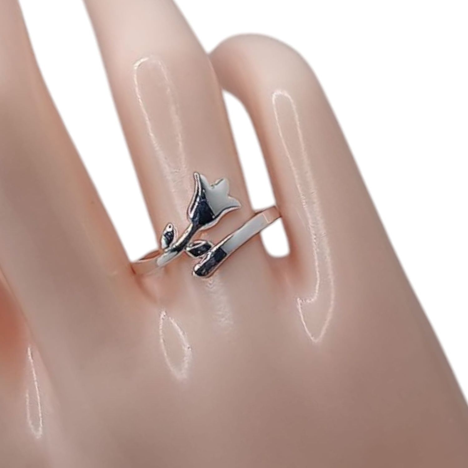 ANILLO TULIPAN, VARIAS MEDIDAS, PLATA .925