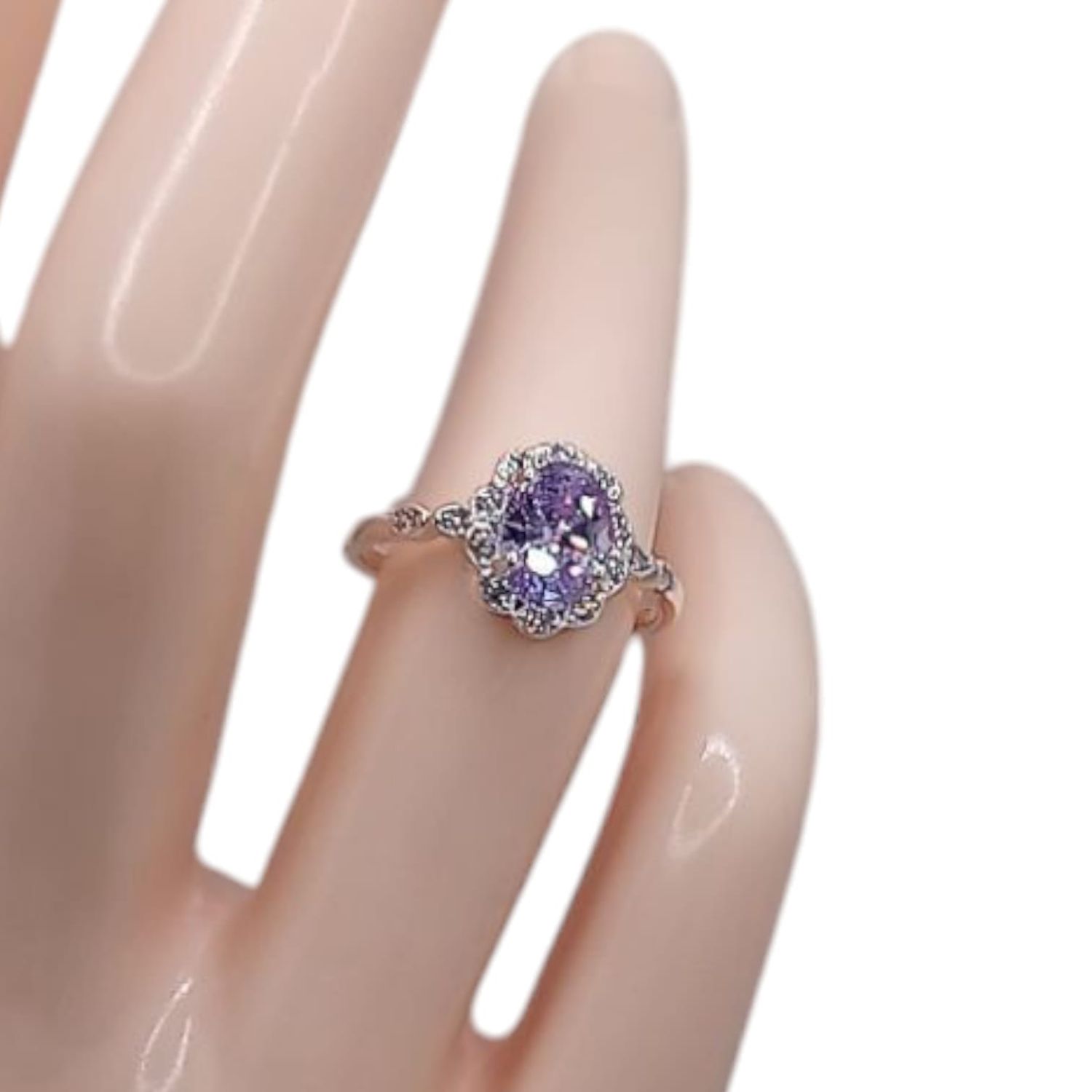 ANILLO CZ LILA # 6, PLATA .925