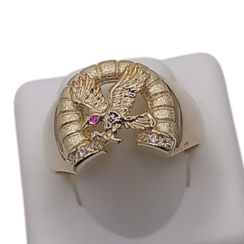 ANILLO CABALLERO AGUILA  CHAPA PLATA .925