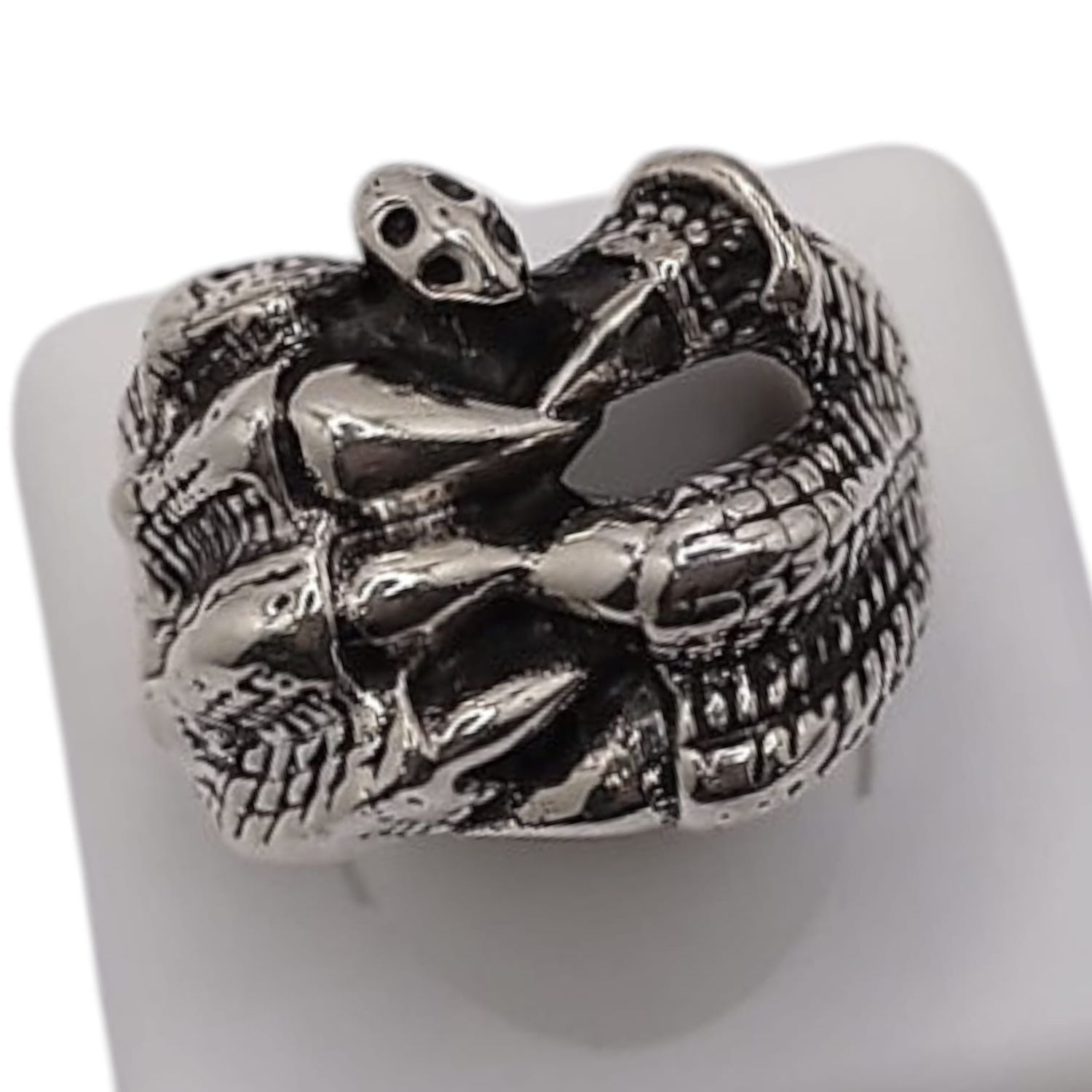ANILLO CABALLERO GARRA ACABADO OXY . # 13 PLATA .925