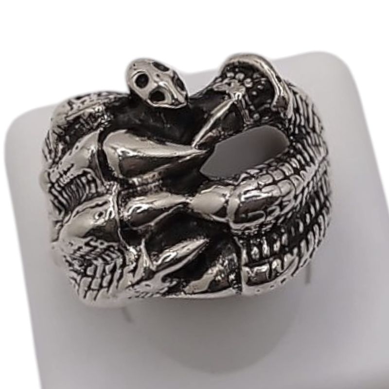 ANILLO CABALLERO GARRA ACABADO OXY . # 13 PLATA .925