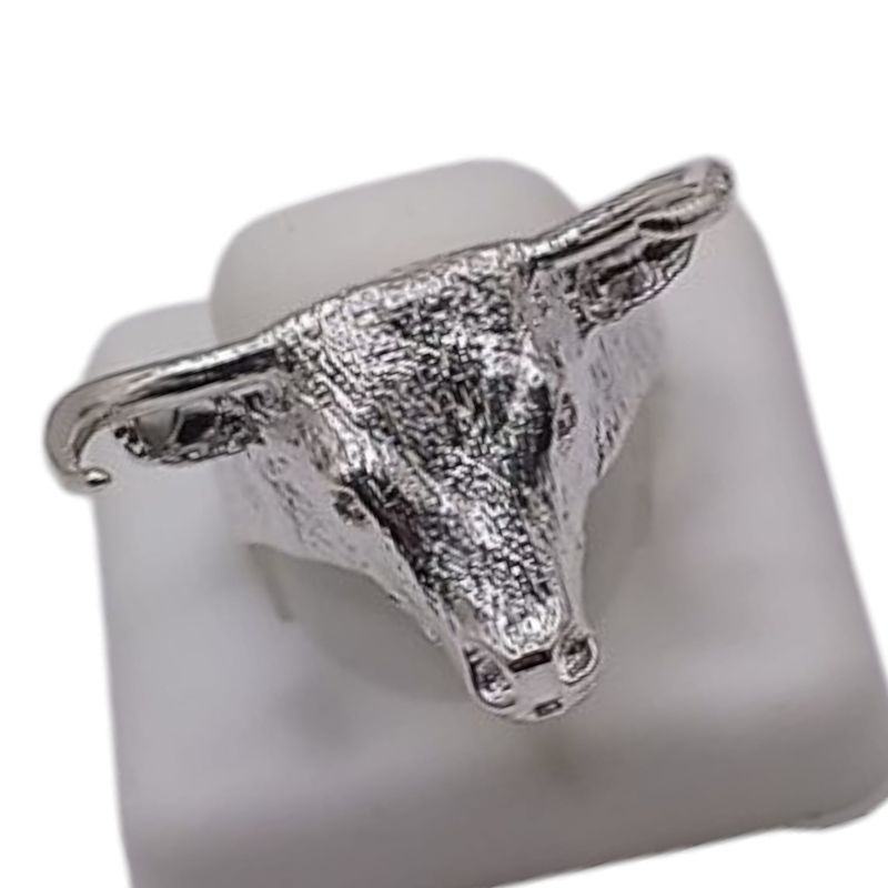 ANILLO CABALLERO TORO MEDIDA #11.5 PLATA .925