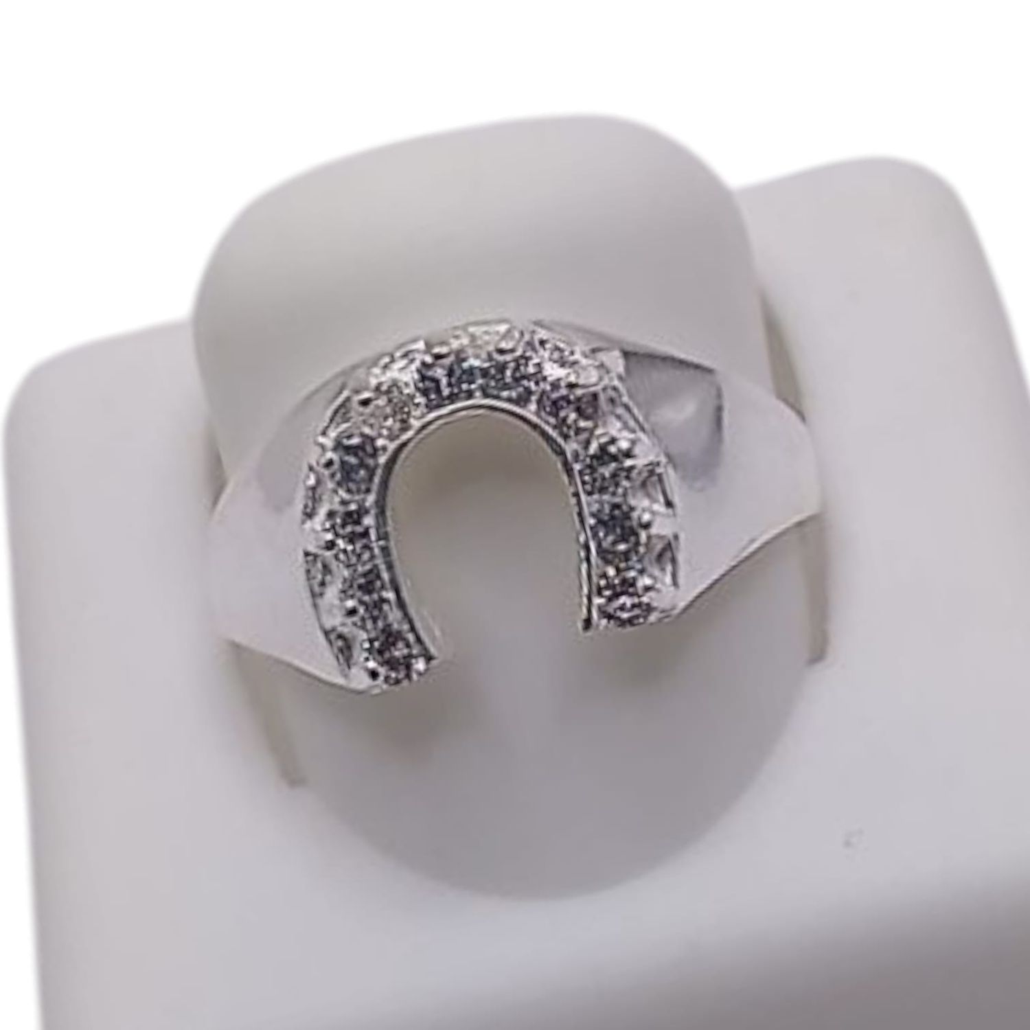 ANILLO HERRADURA CON CZ VARIAS MEDIDAS PLATA .925