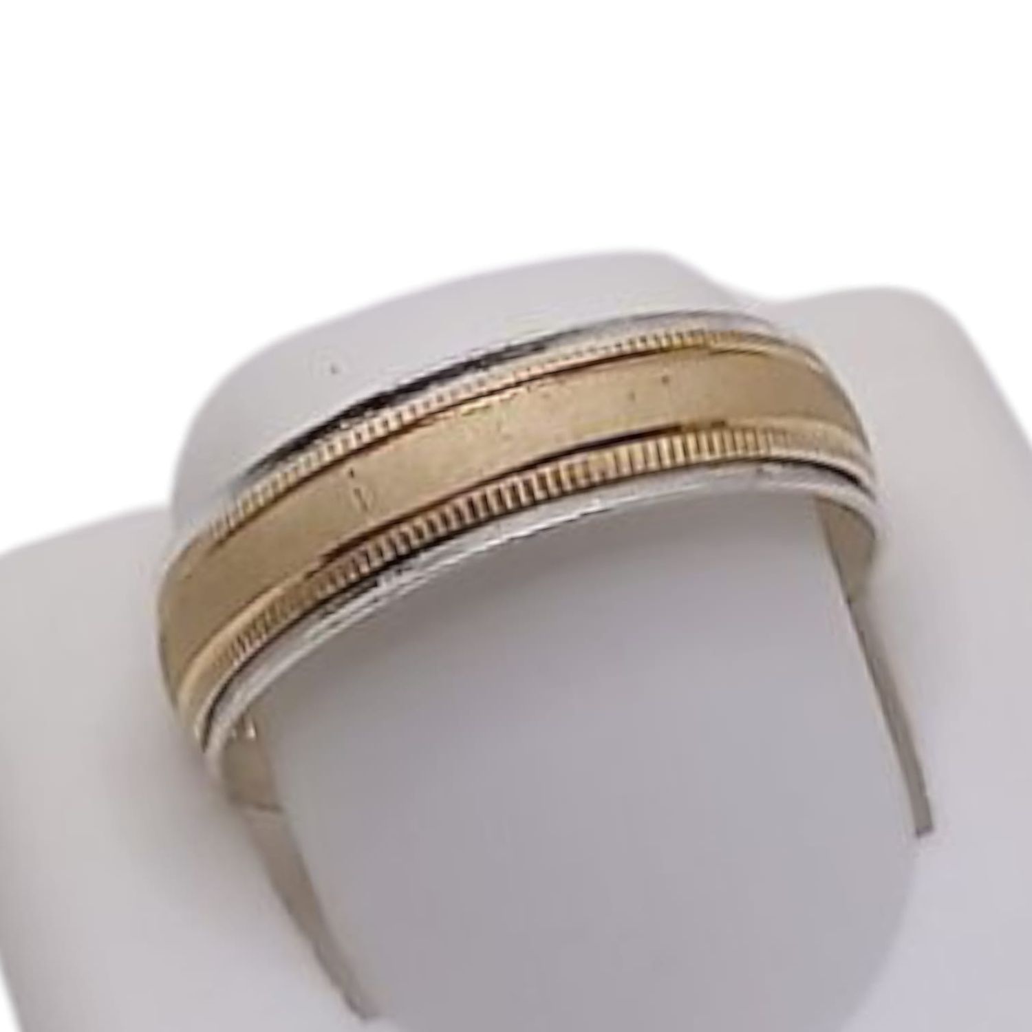 ARGOLLA SATINADA PLATA .925 CON CHAPA ORO 18K