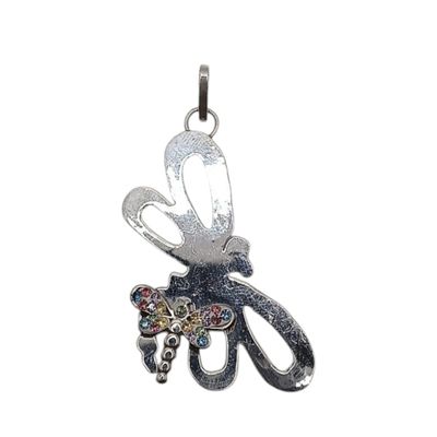 DIJE LIBELULA MULTI, 4.5 CM LARGO, PLATA .925