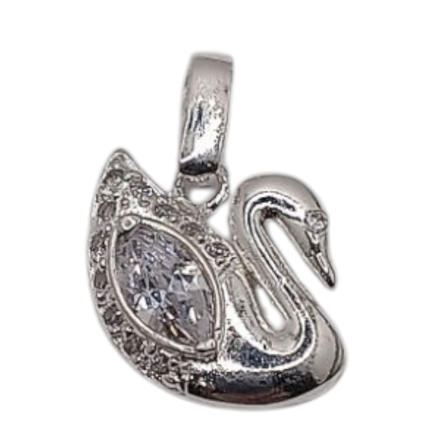 Dije cisne con cz 2 cm largo PLATA .925