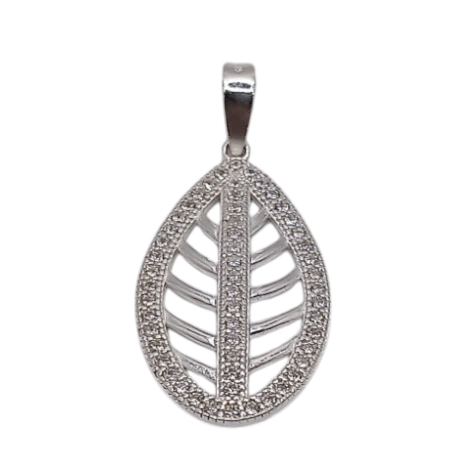 DIJE HOJA MICROPABE PLATA .925