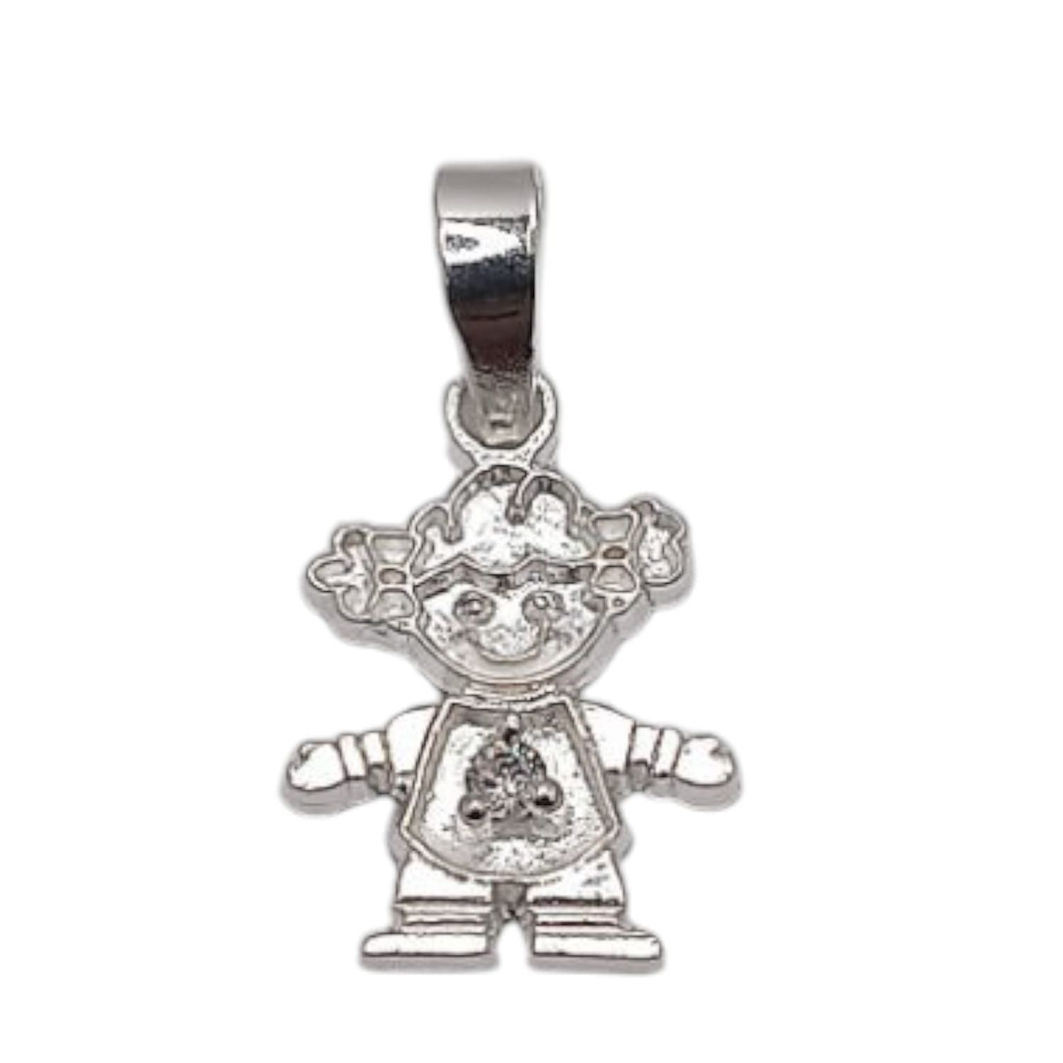 DIJE 1 NIÑA 20MM. LARGO PLATA .925