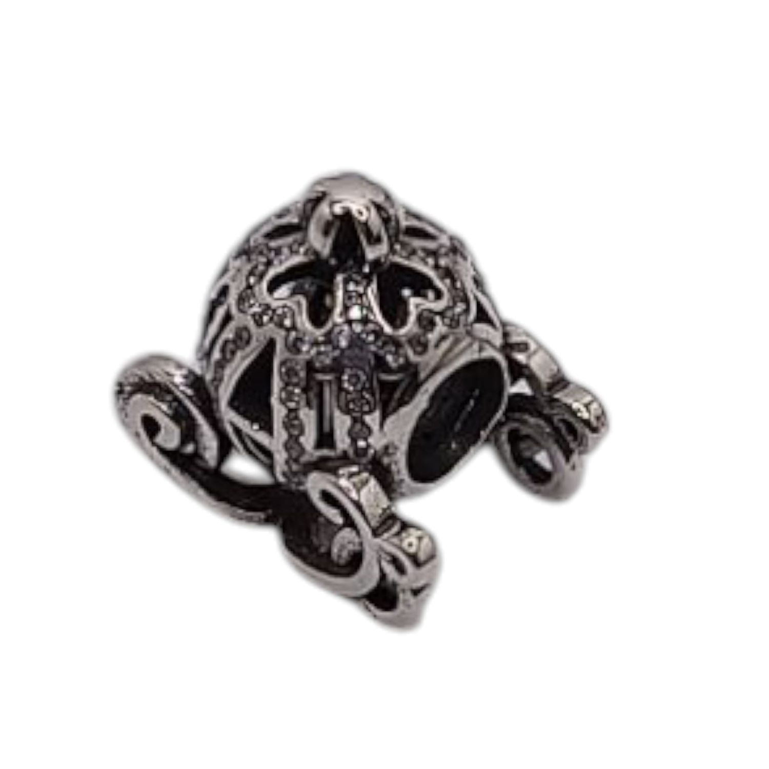 DIJE PARA PULSERA CARRUAJE PRINCESA  PLATA .925