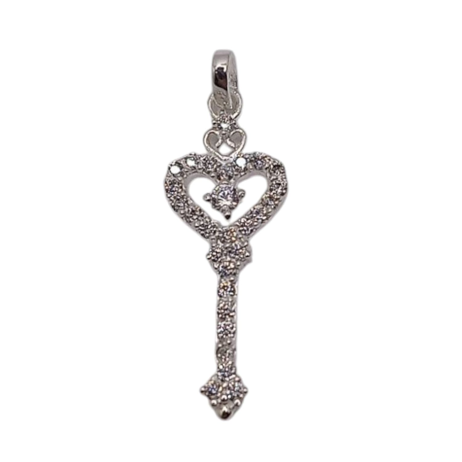 DIJE LLAVE MICROPAVE 3. CM  PLATA .925