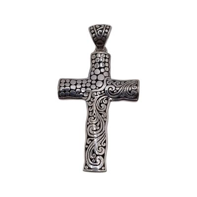 DIJE CRUZ OXY FANCY 5CM PLATA .925