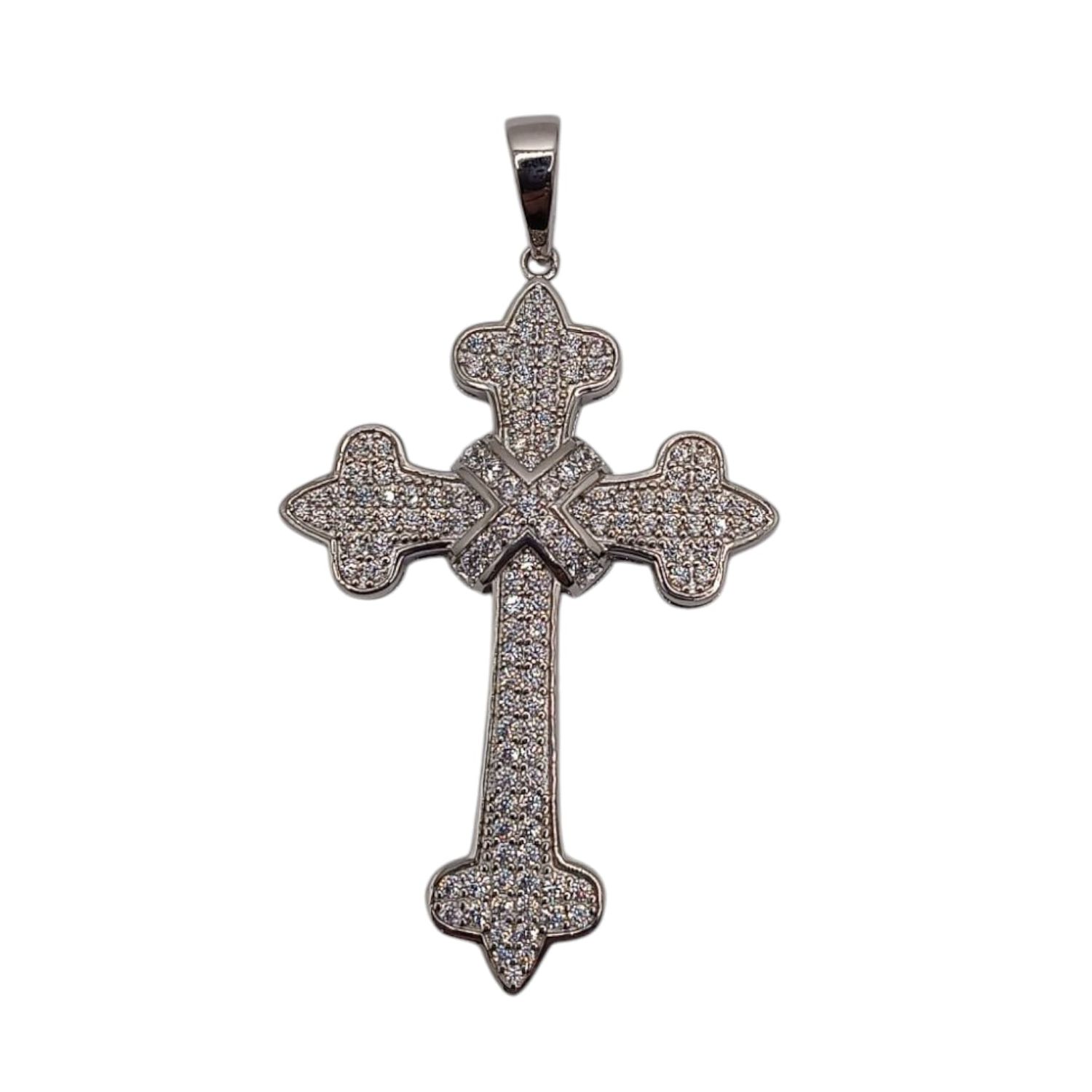 DIJE CRUZ MICROPAVE  6CM  PLATA 925
