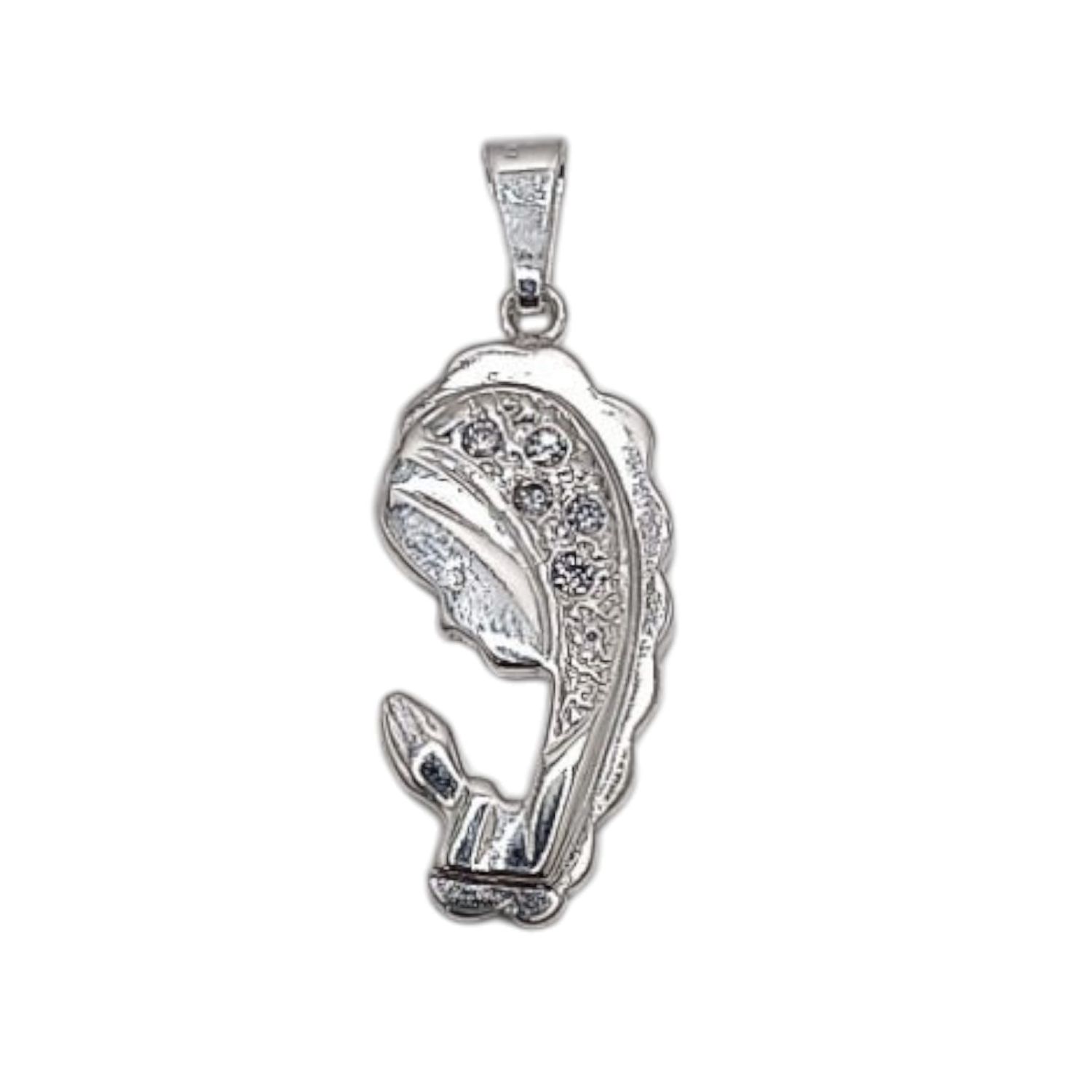 Dije Madona de 2.7 cm. de largo PLATA .925