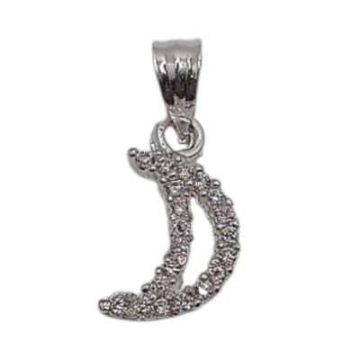 DIJE LUNA CON CZ  1.5 CM  PLATA .925