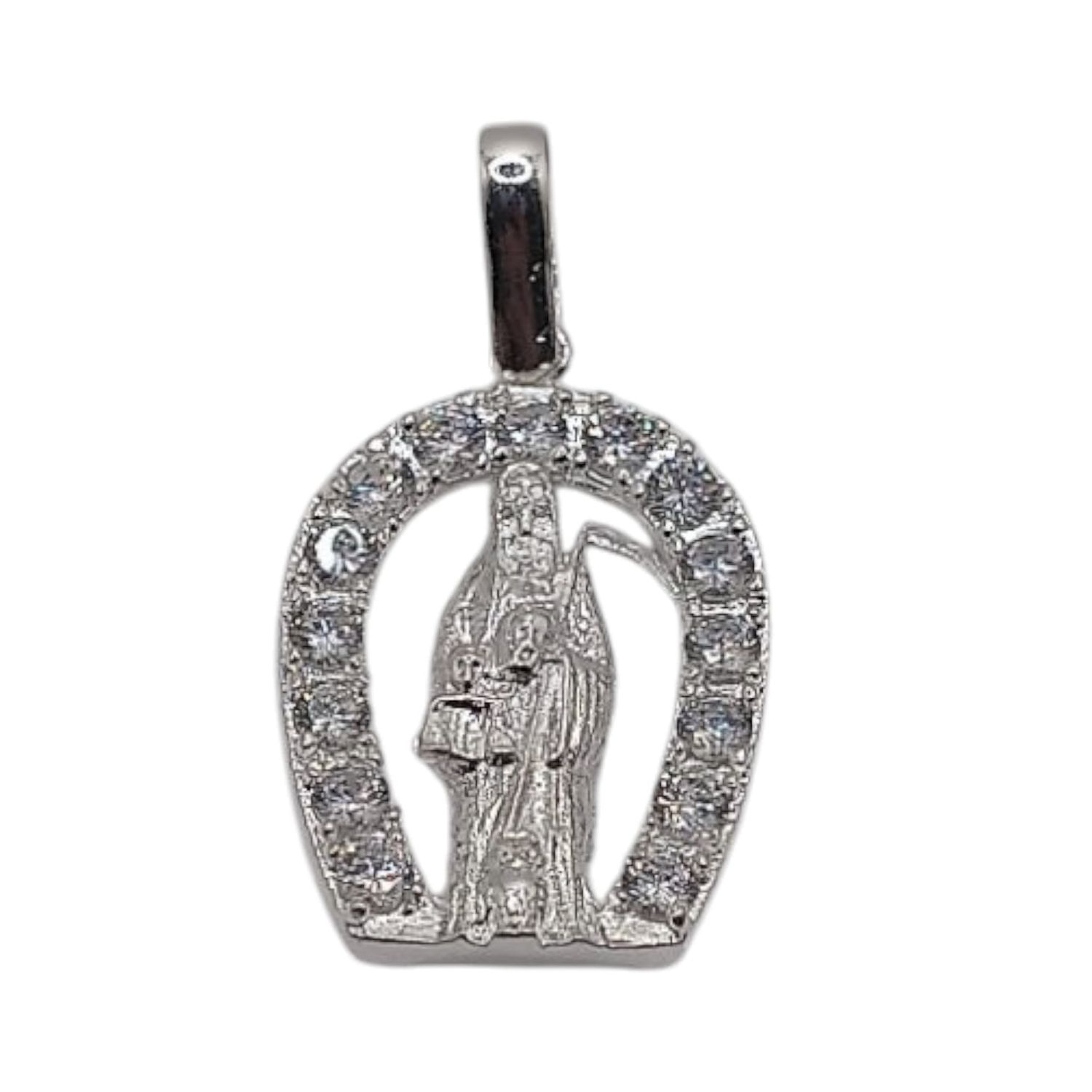 DIJE SANTA MUERTE CZ BCA 3 CM PLATA .925