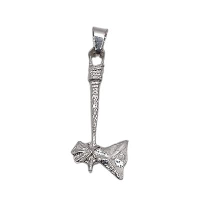 DIJE HACHA DIAMANTADA . 3 CM PLATA .925