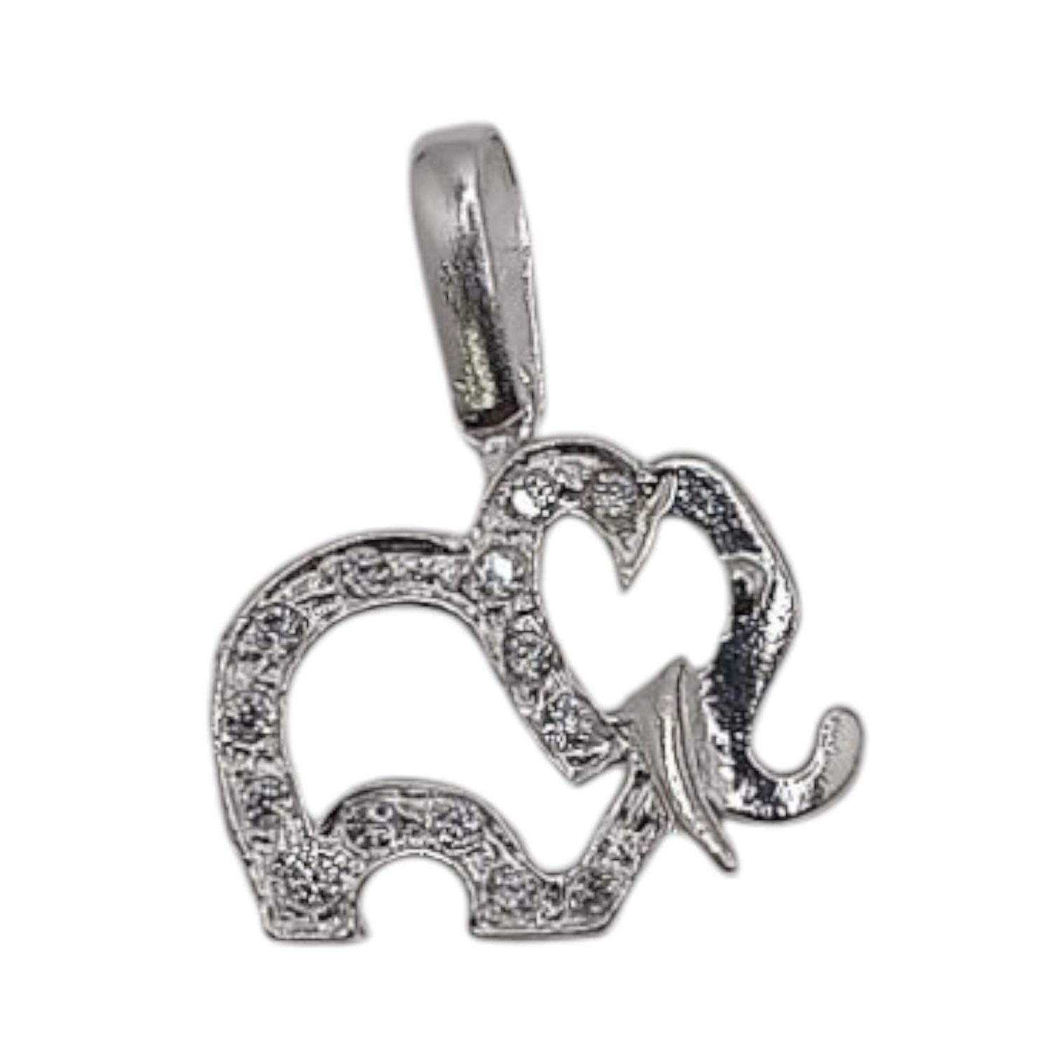 Dije Elefantito con micropave. 2 cm. de largo. PLATA .925