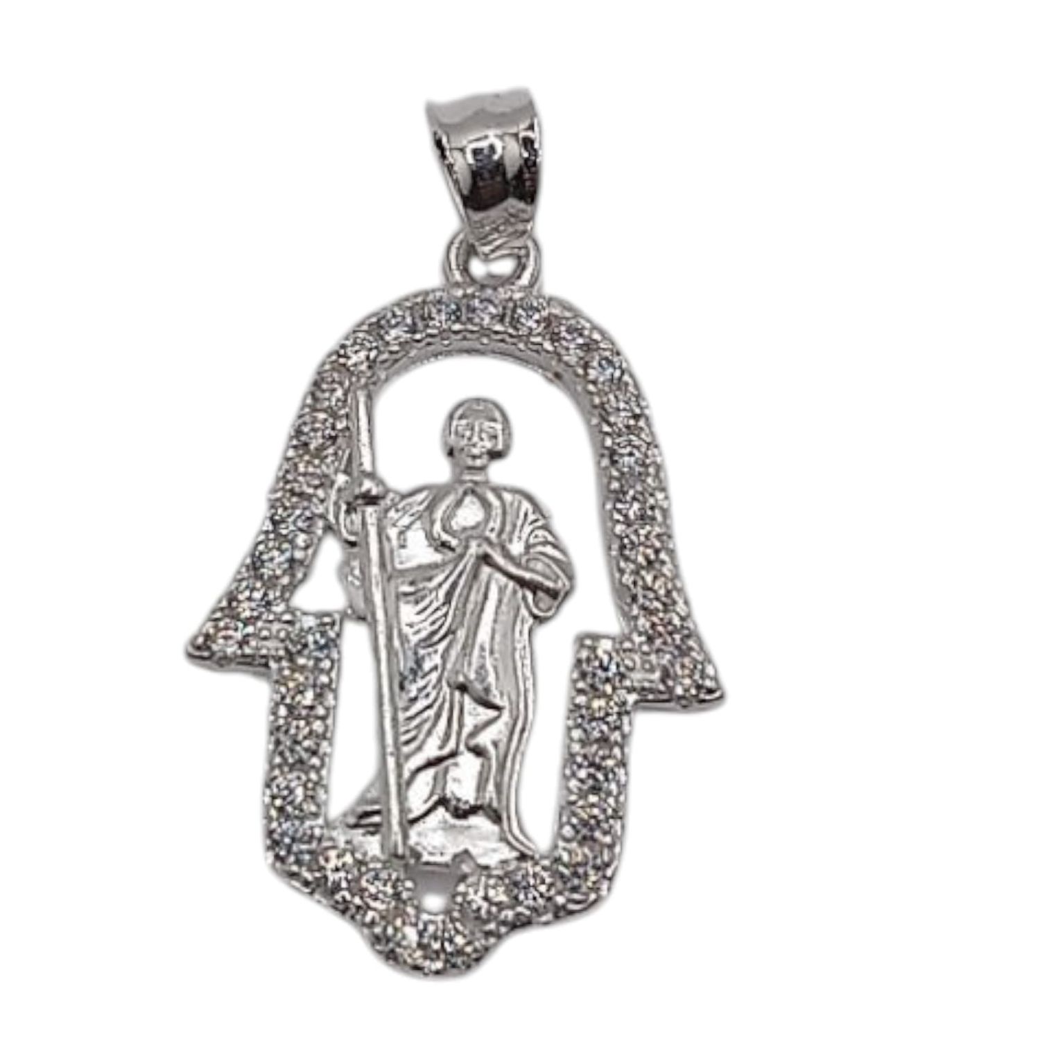 DIJE MANO FATIMA SAN JUDAS 2.5 cm.  PLATA .925