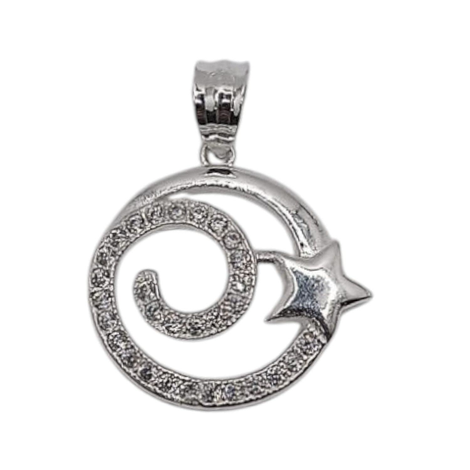 Dije Espiral con micropave. 2 cm. de diametro.  PLATA .925