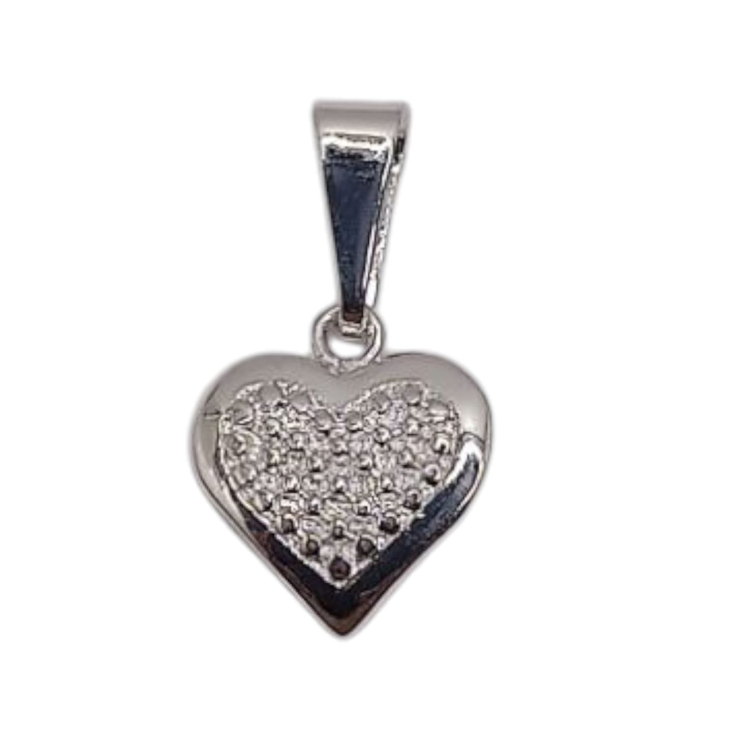 DIJE CORAZON 2 CM LARGO TOTAL PLATA .925