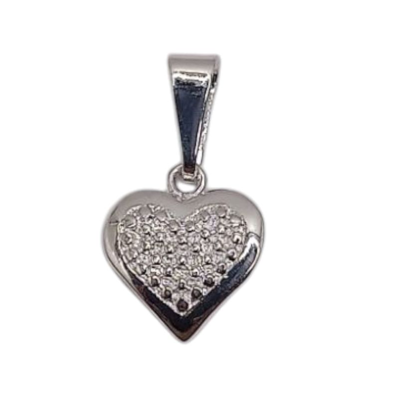 DIJE CORAZON 2 CM LARGO TOTAL PLATA .925