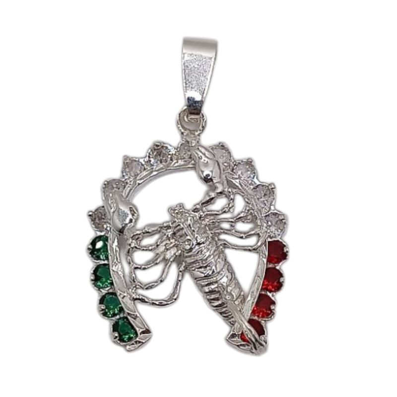 DIJE HERRADURA CON ALACRAN, 4 CM, PLATA .925