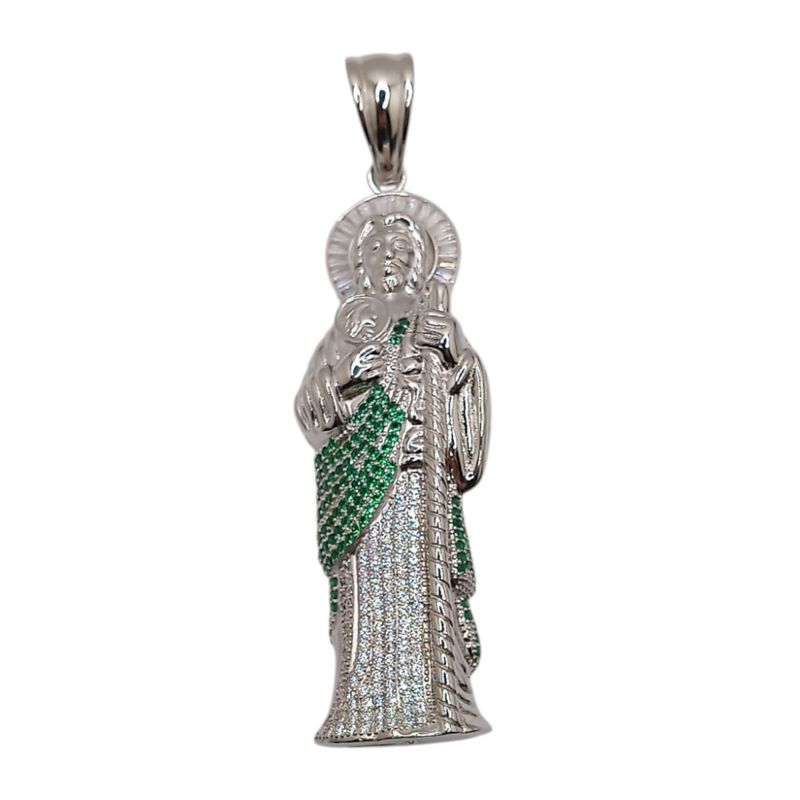 Dije San Judas cuerpo completo de bulto medida 4&quot;=10cm Plata 925