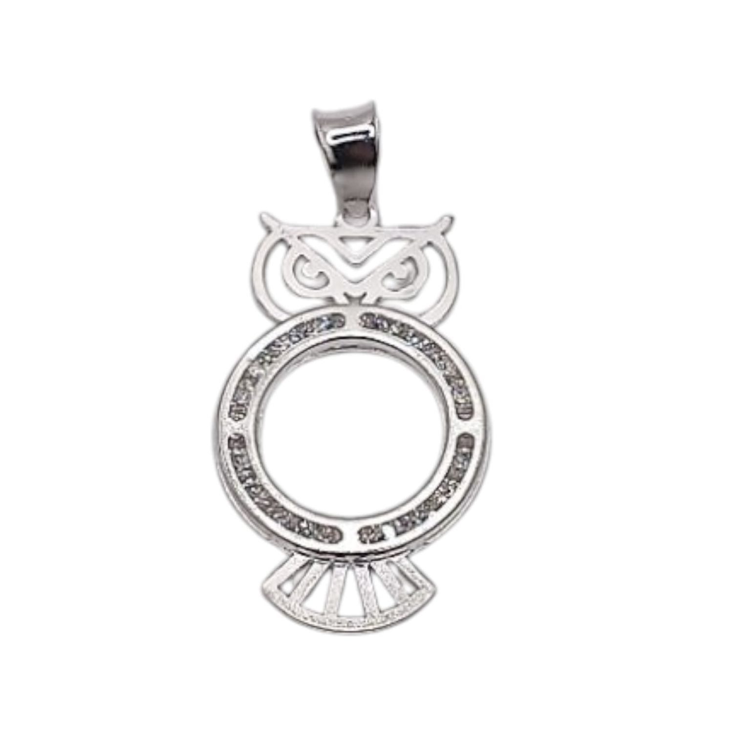 DIJE BUHO 2.7CM. CON MINI CZ PLATA .925