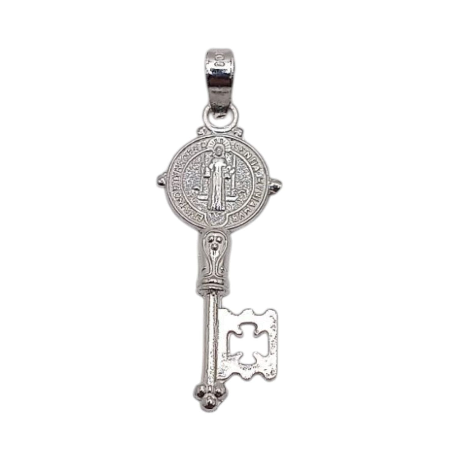 DIJE LLAVE SAN BENITO 3 CM PLATA .925