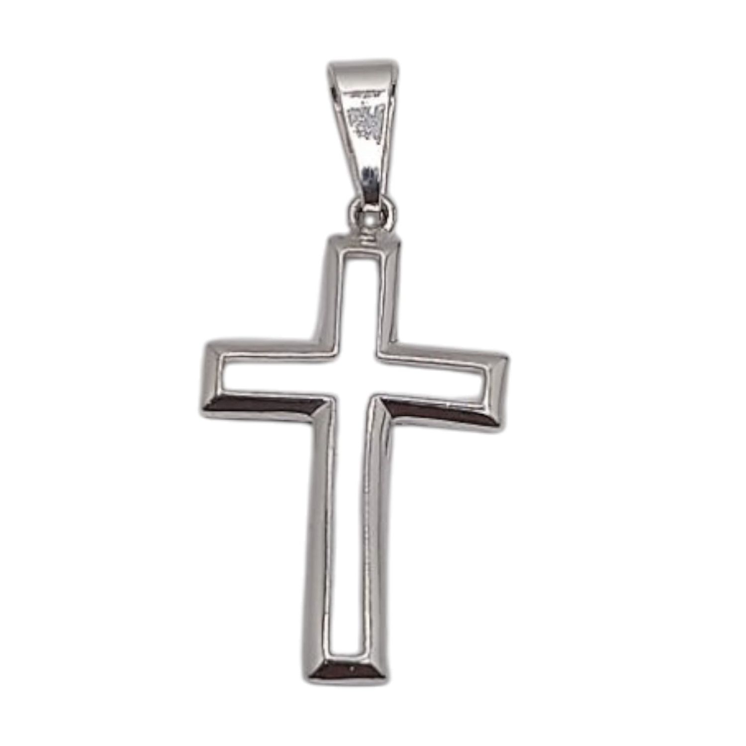 DIJE  CRUZ 3.3 CM LARGO TOTAL PLATA .925