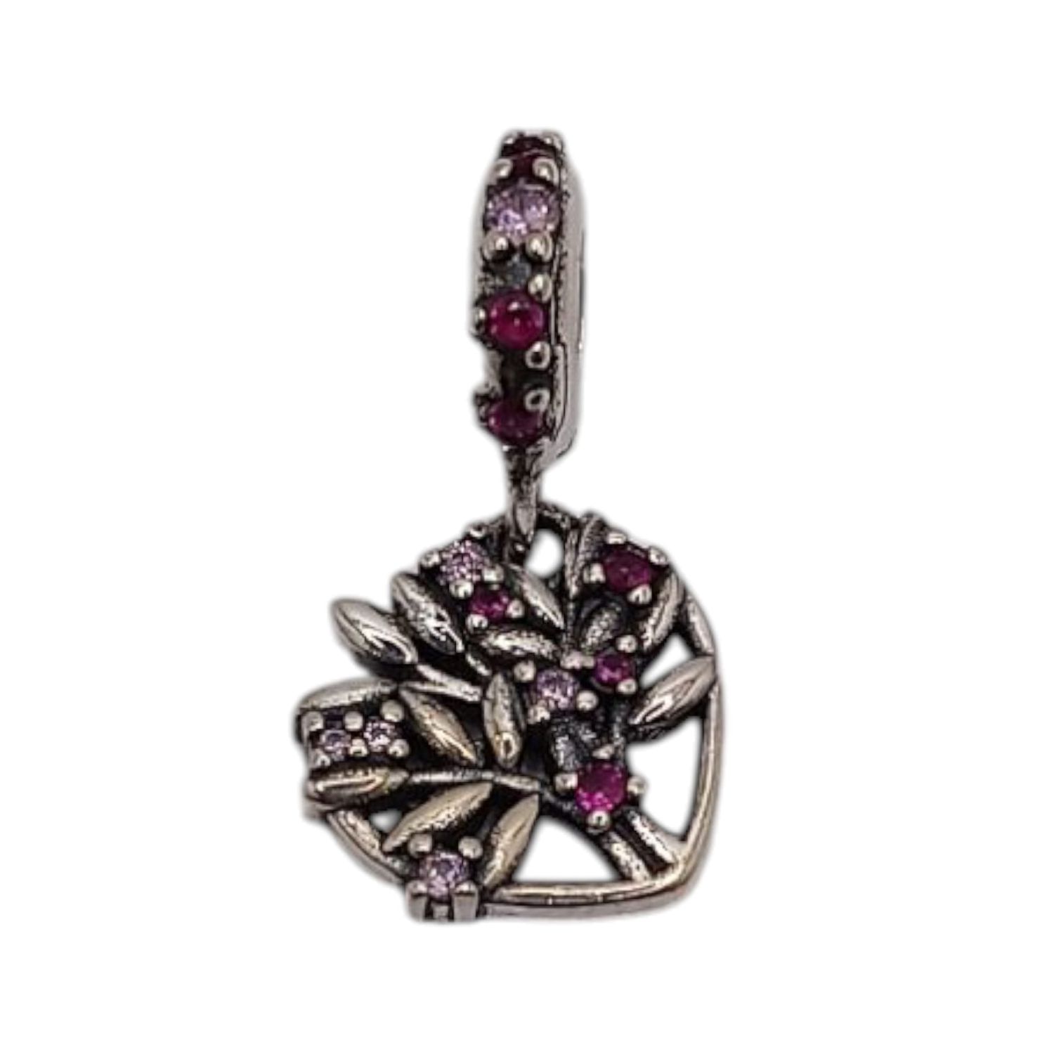 DIJE PARA PULSERA CORAZON CON CZ PLATA .925