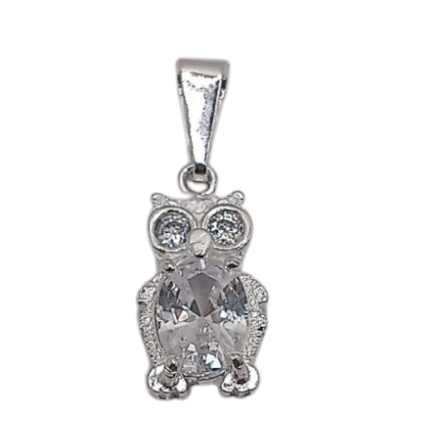 DIJE BUHO MICROPAVE 1.7 CM  PLATA .925