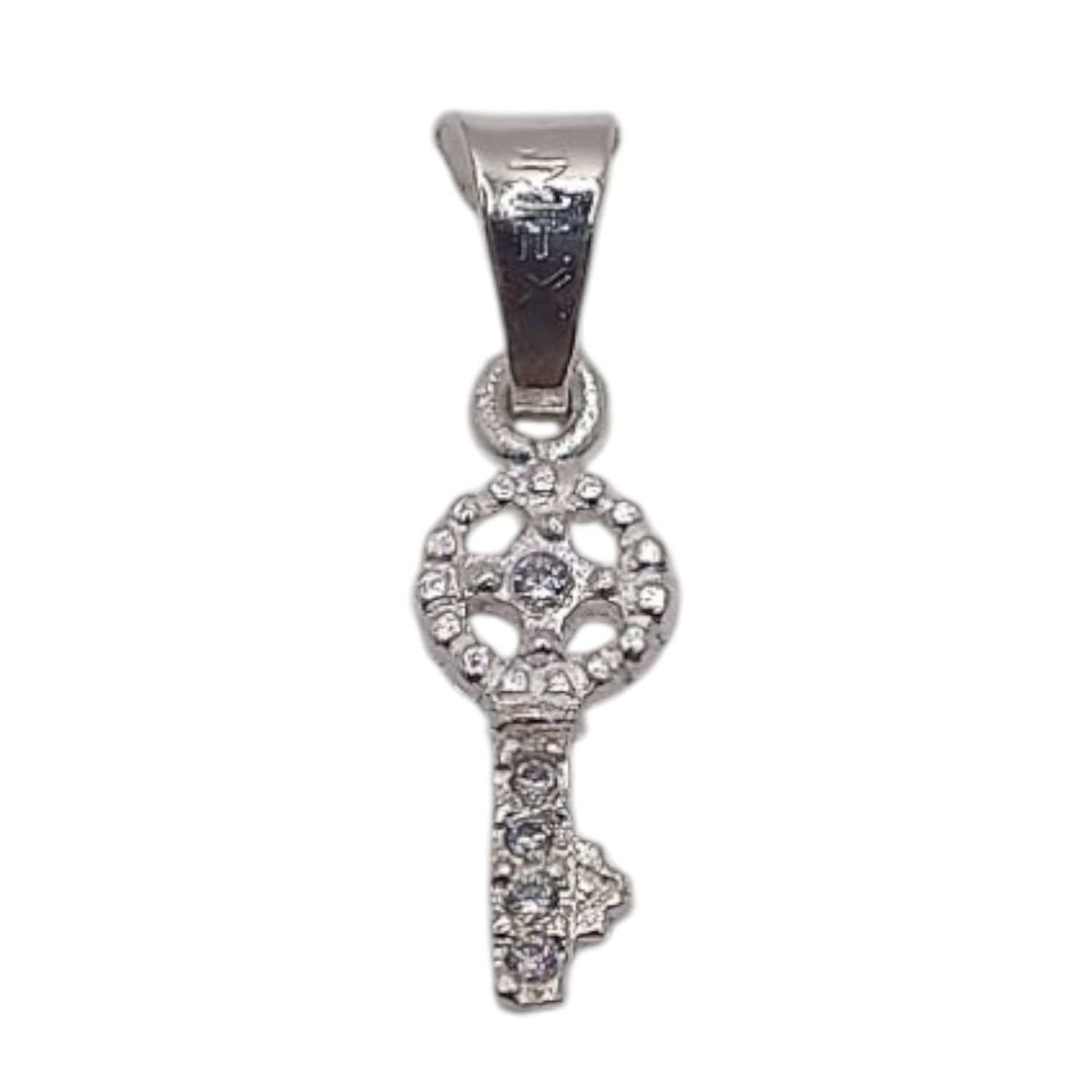 DIJE LLAVE MICROPAVE 1.8  CM .  PLATA .925