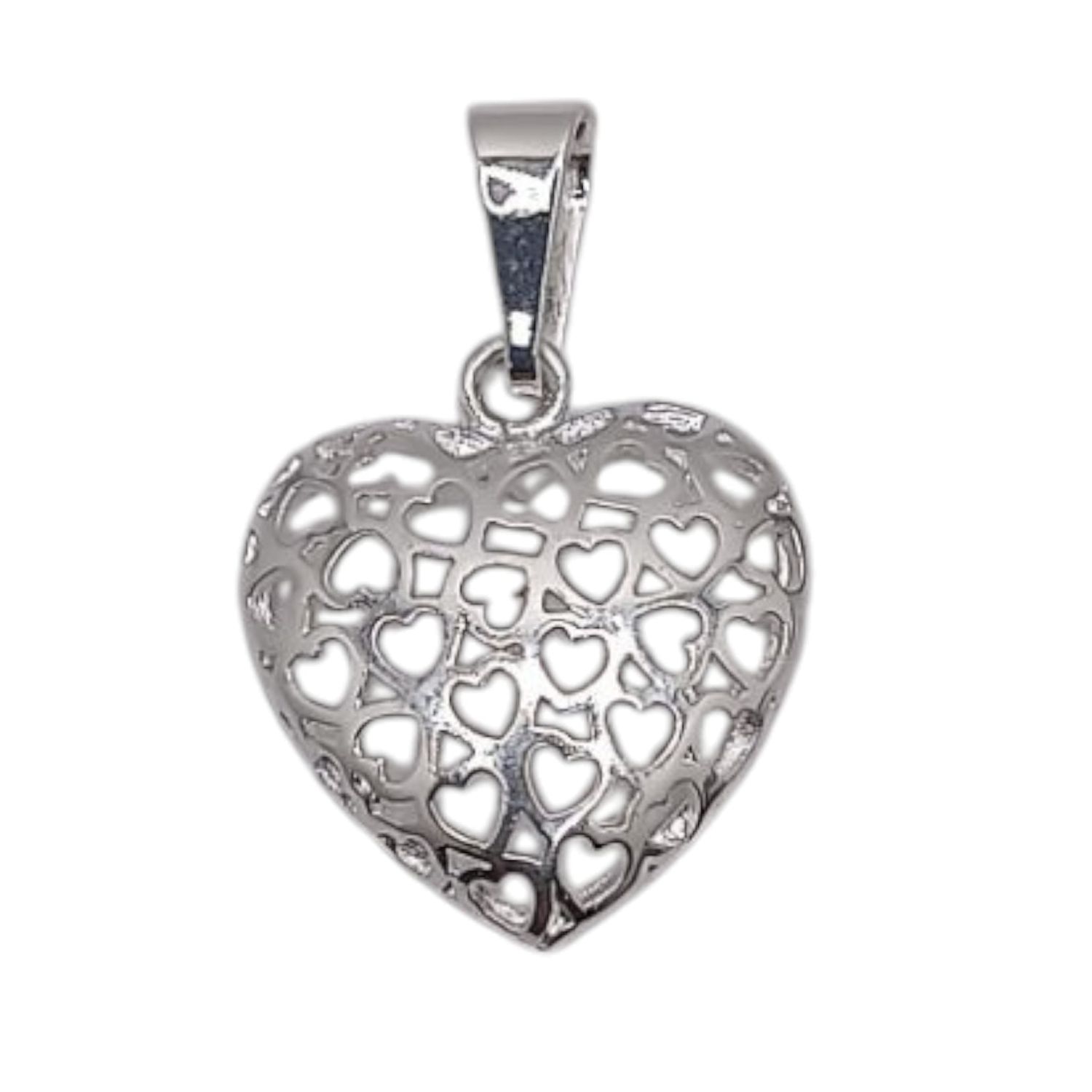 DIJE PLATA CORAZON 2.5 CM PLATA .925