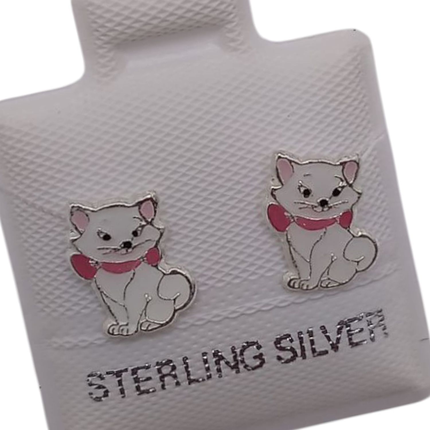 BROQUEL GATITA ESMALTADA, BROCHE BOLITA, PLATA .925