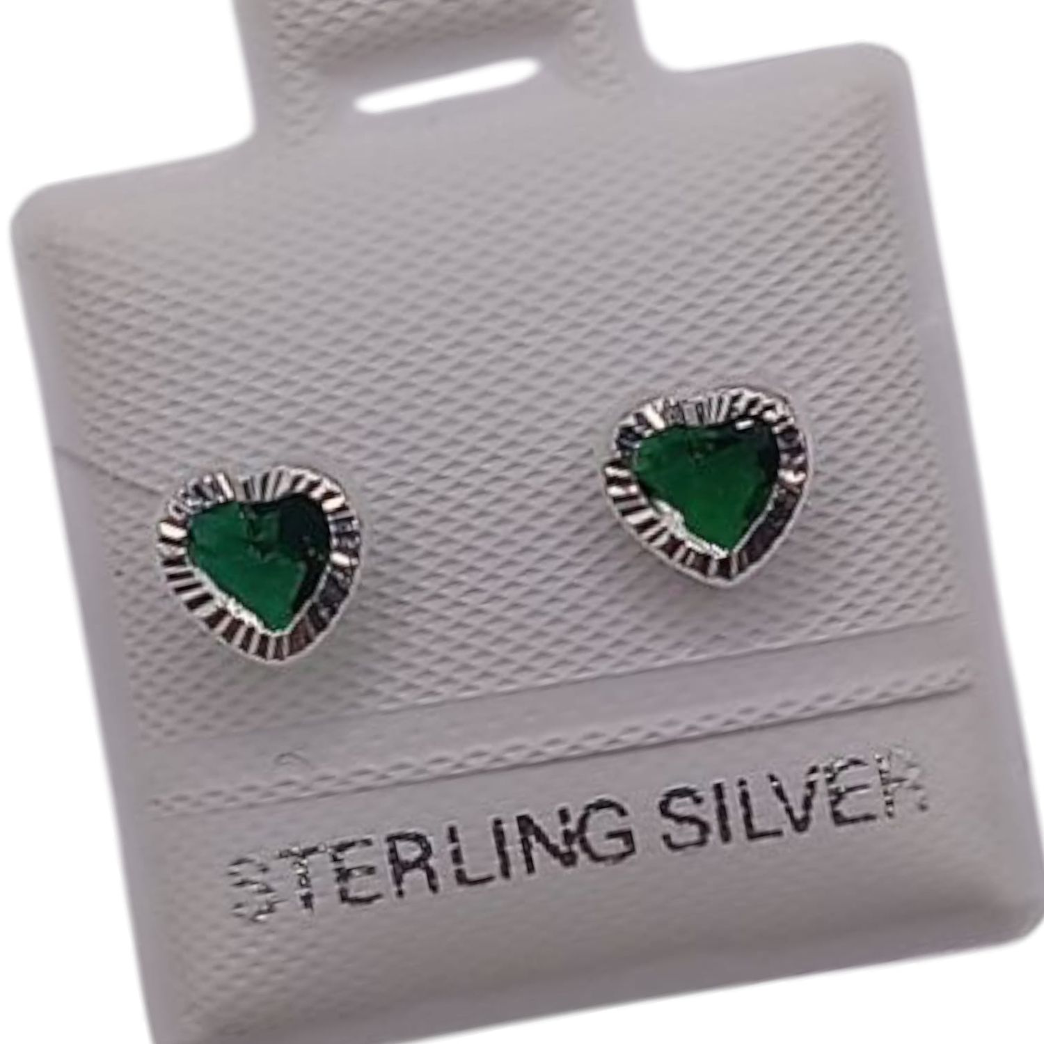 BROQUEL CORAZON CZ VERDE BROCHE BOLITA, PLATA .925