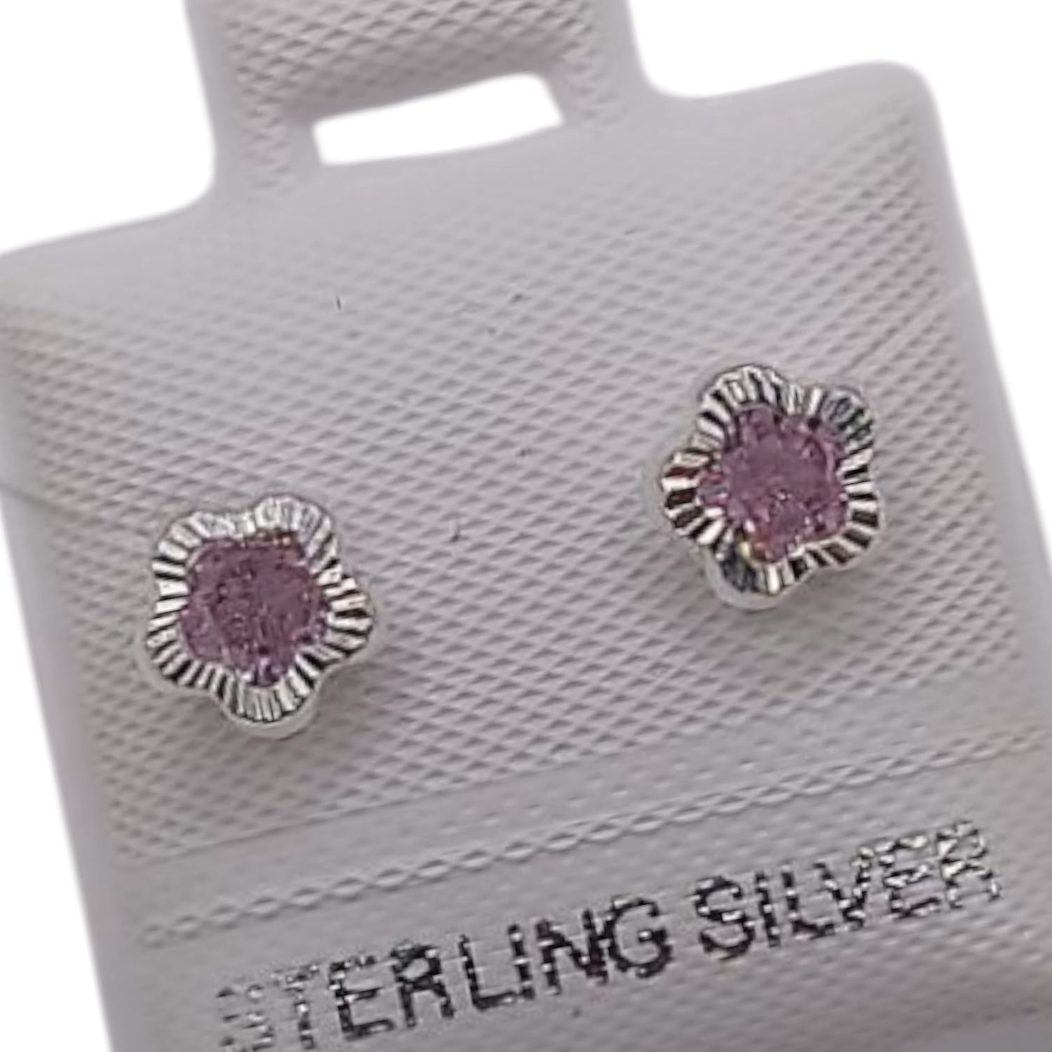 BROQUEL FLORECITA CZ ROSA, BROCHE BOLITA, PLATA .925
