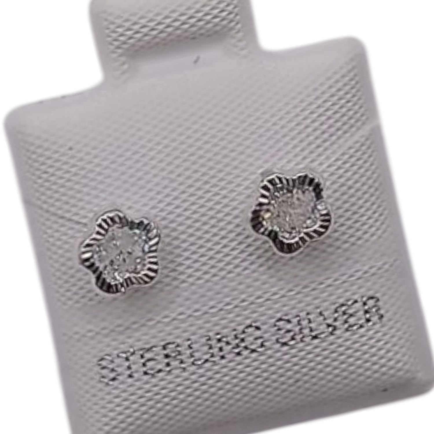 BROQUEL FLOR CON BISEL CZ BCA, BROCHE BOLITA, PLATA .925