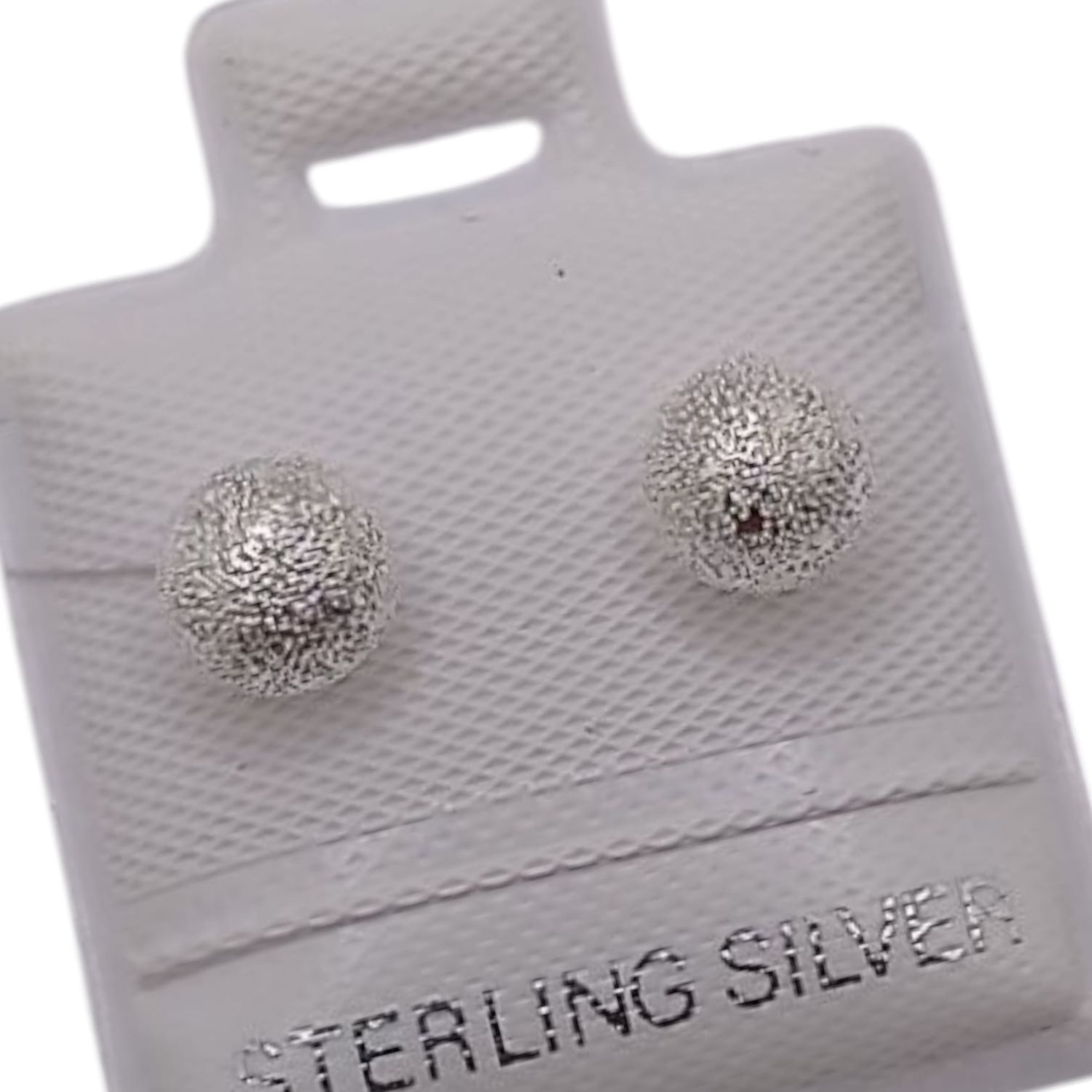 BROQUEL MEDIA ESFERA SATINADA, BROCHE MARIPOSA, PLATA .925