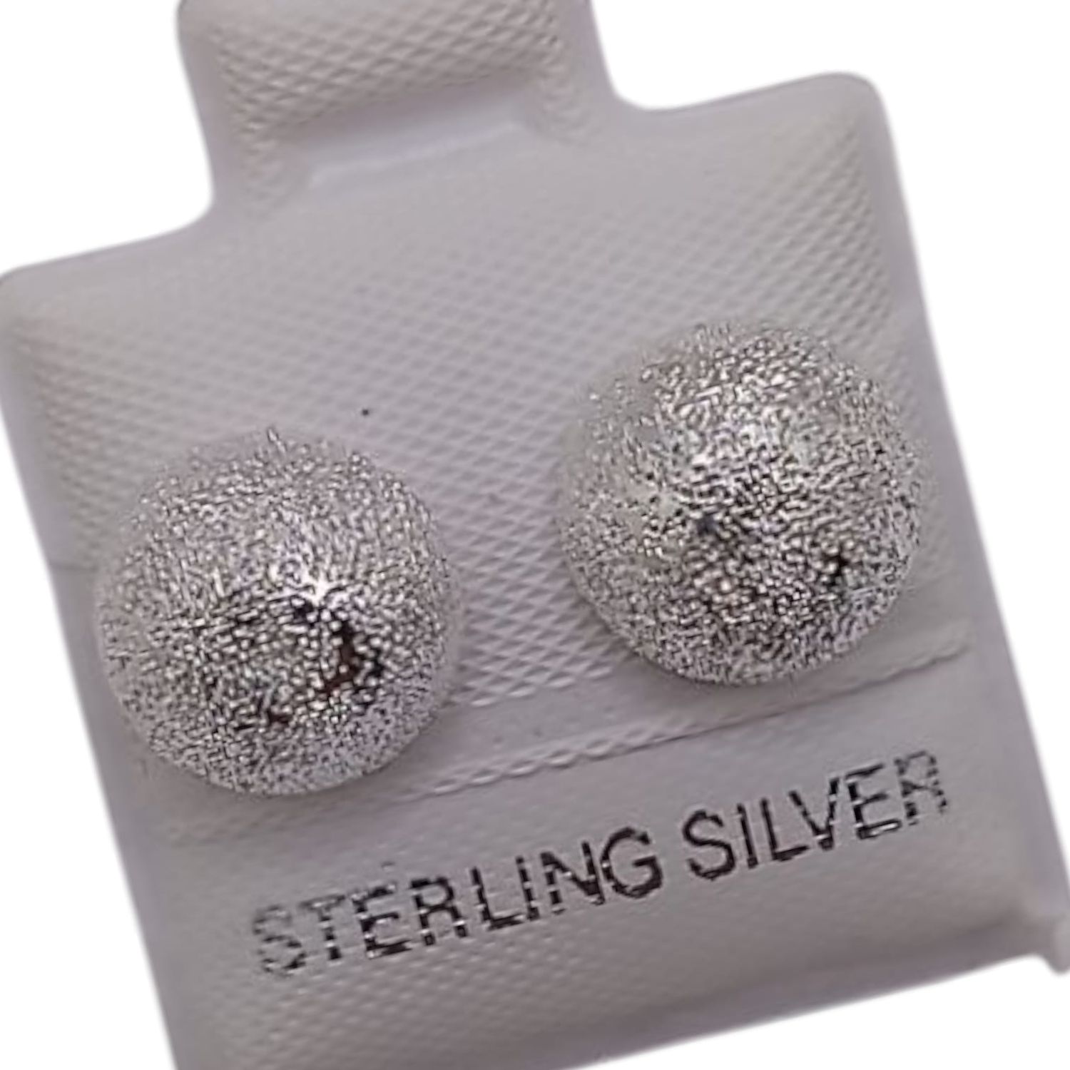 BROQUEL MEDIA ESFERA SATINADA, BROCHE BOLITA, PLATA .925