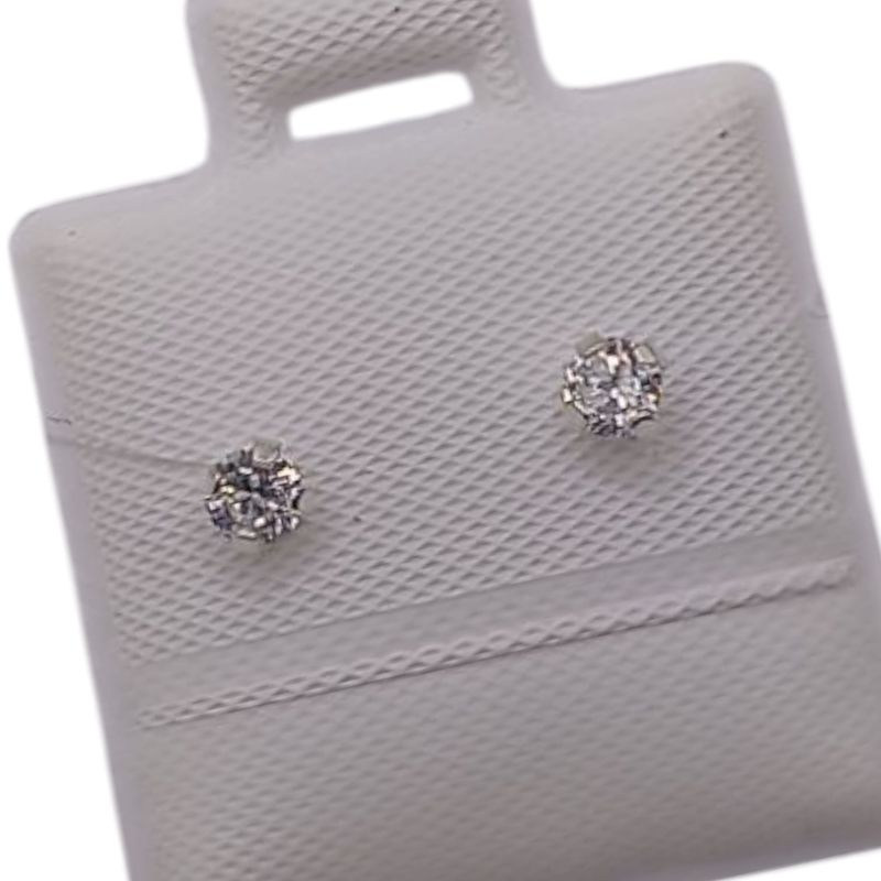 BROQUEL RECTO 2.5 MM CZ BCA, BROCHE BOLITA, PLATA .925