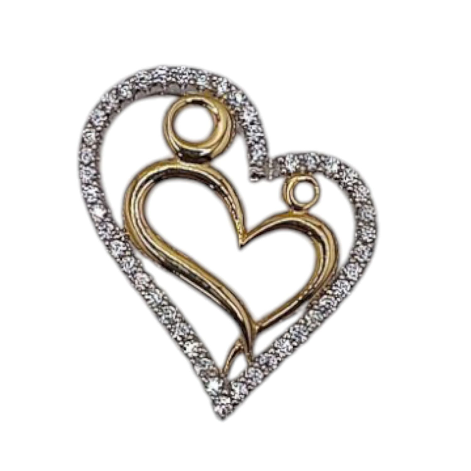 DIJE MAMA E HIJO  2 CM  EN CHAPA DE ORO 18K Y PLATA 925 LEY.