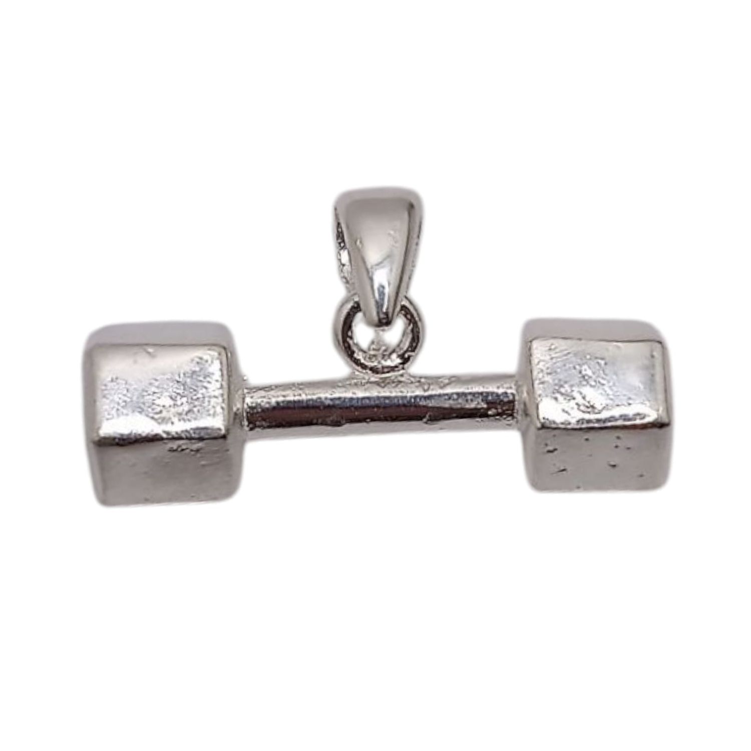 DIJE PESAS PARA EJERCICIO 2.6 CM ANCHO SOLIDA PLATA .925