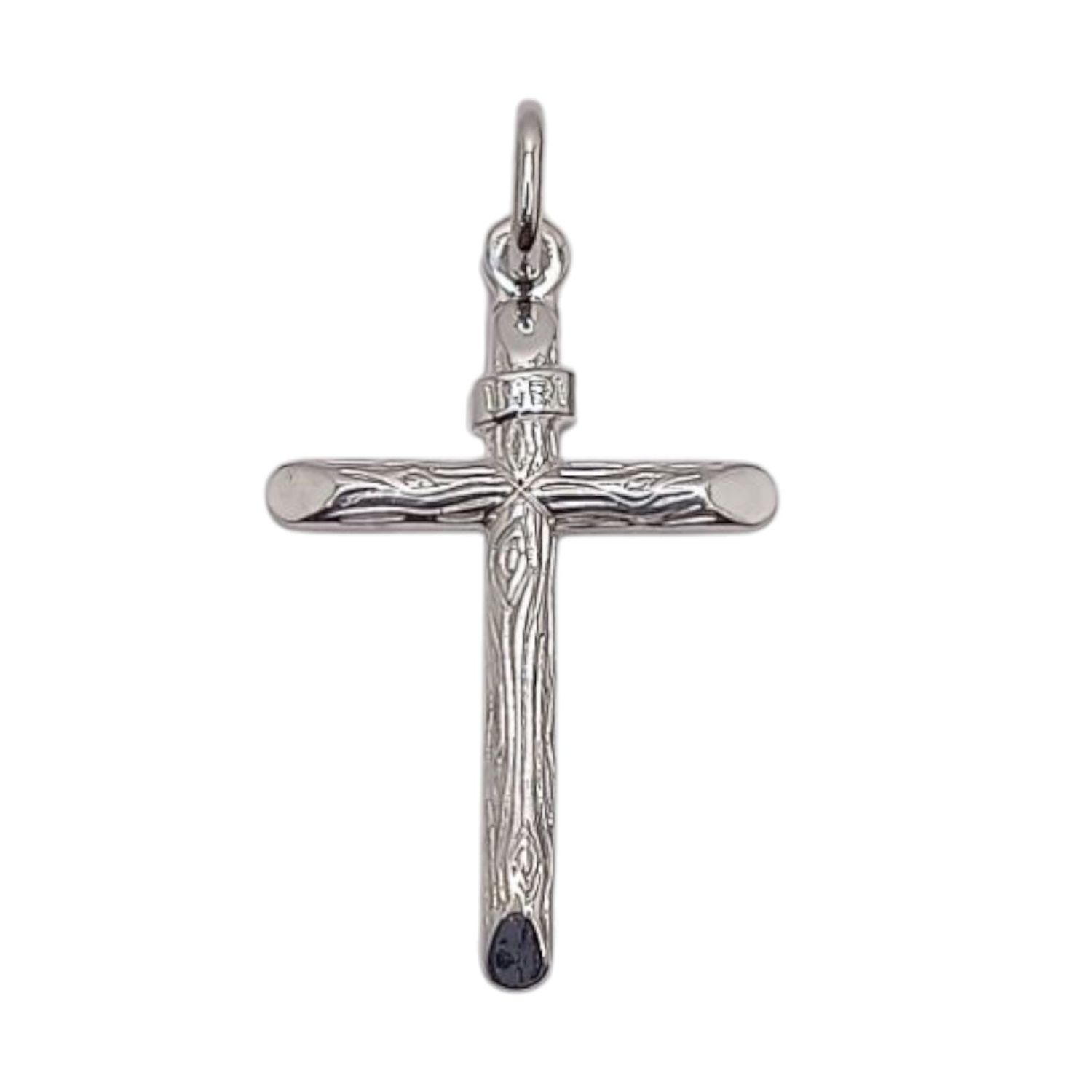 DIJE CRUZ TRONCO 3 CM PLATA .925