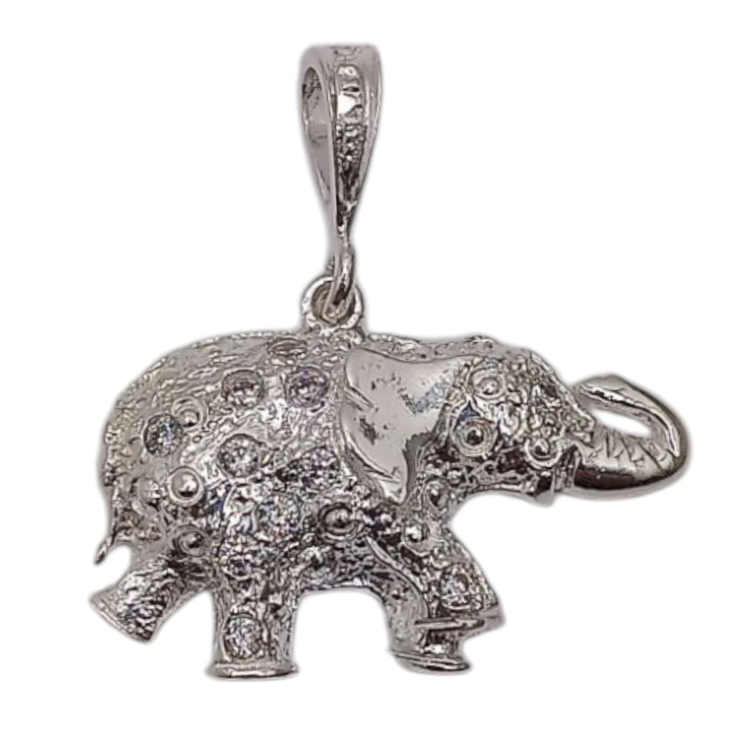 DIJE ELEFANTE CON CZ . 3 CM . PLATA .925