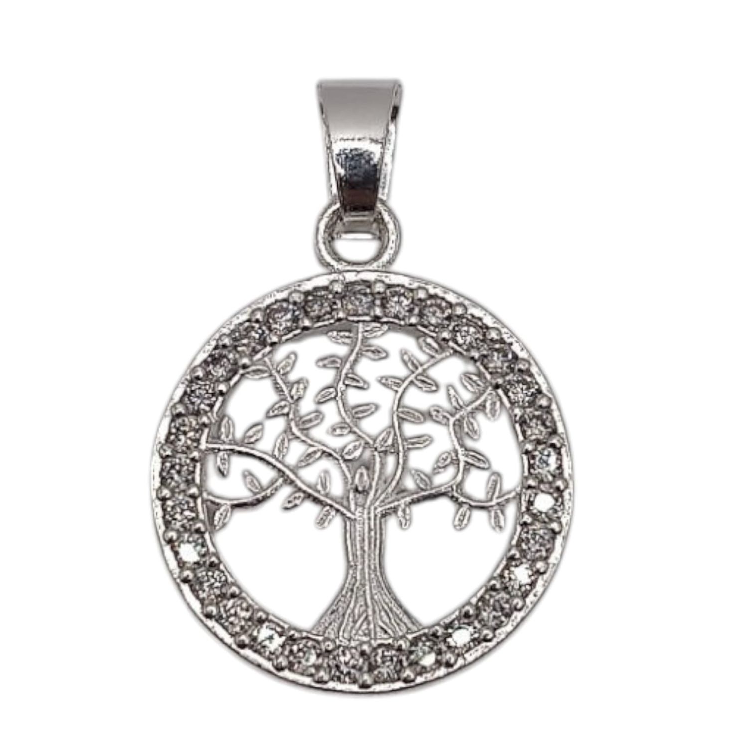 DIJE ARBOL DE LA VIDA CON CZ 2.5 CM PLATA .925