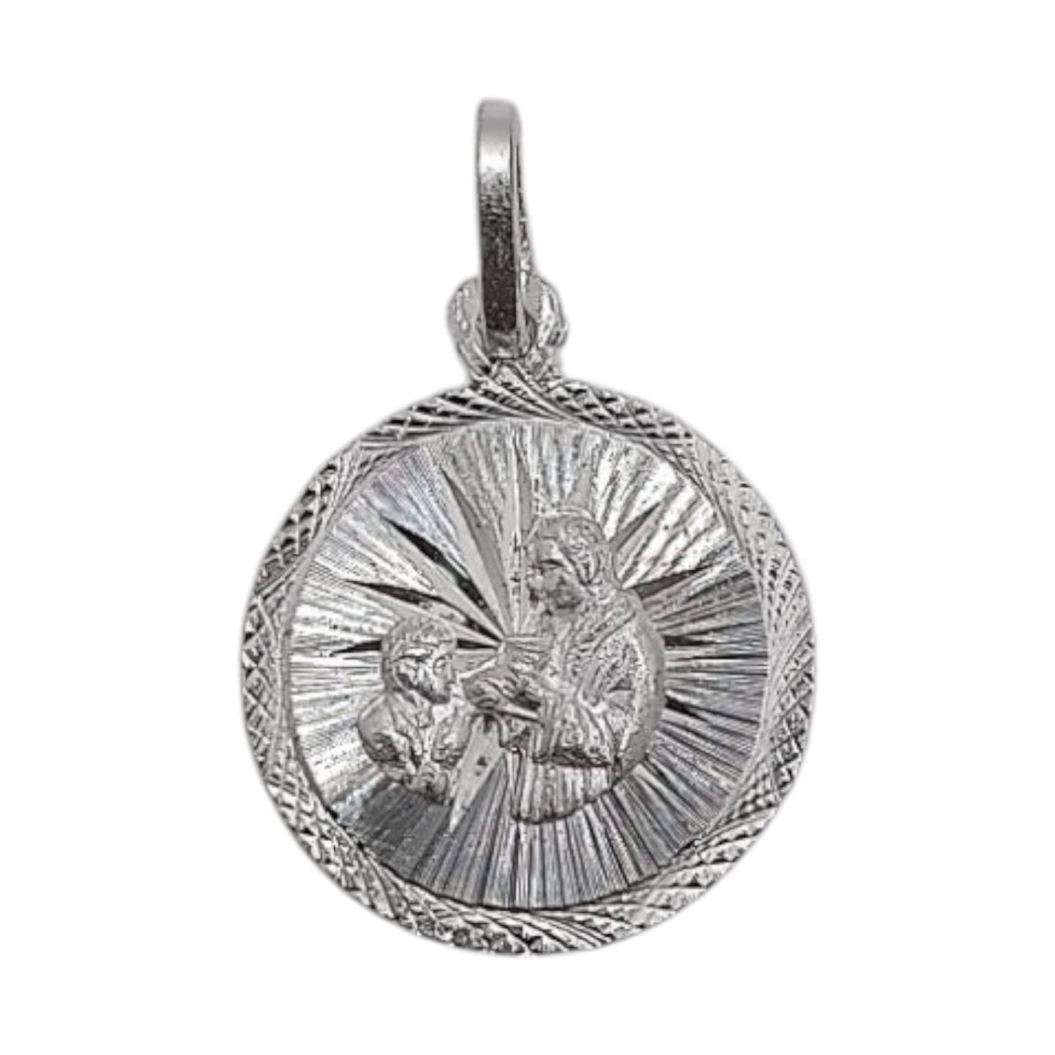 MEDALLA PRIMERA COMUNION 1.8  CM PLATA .925