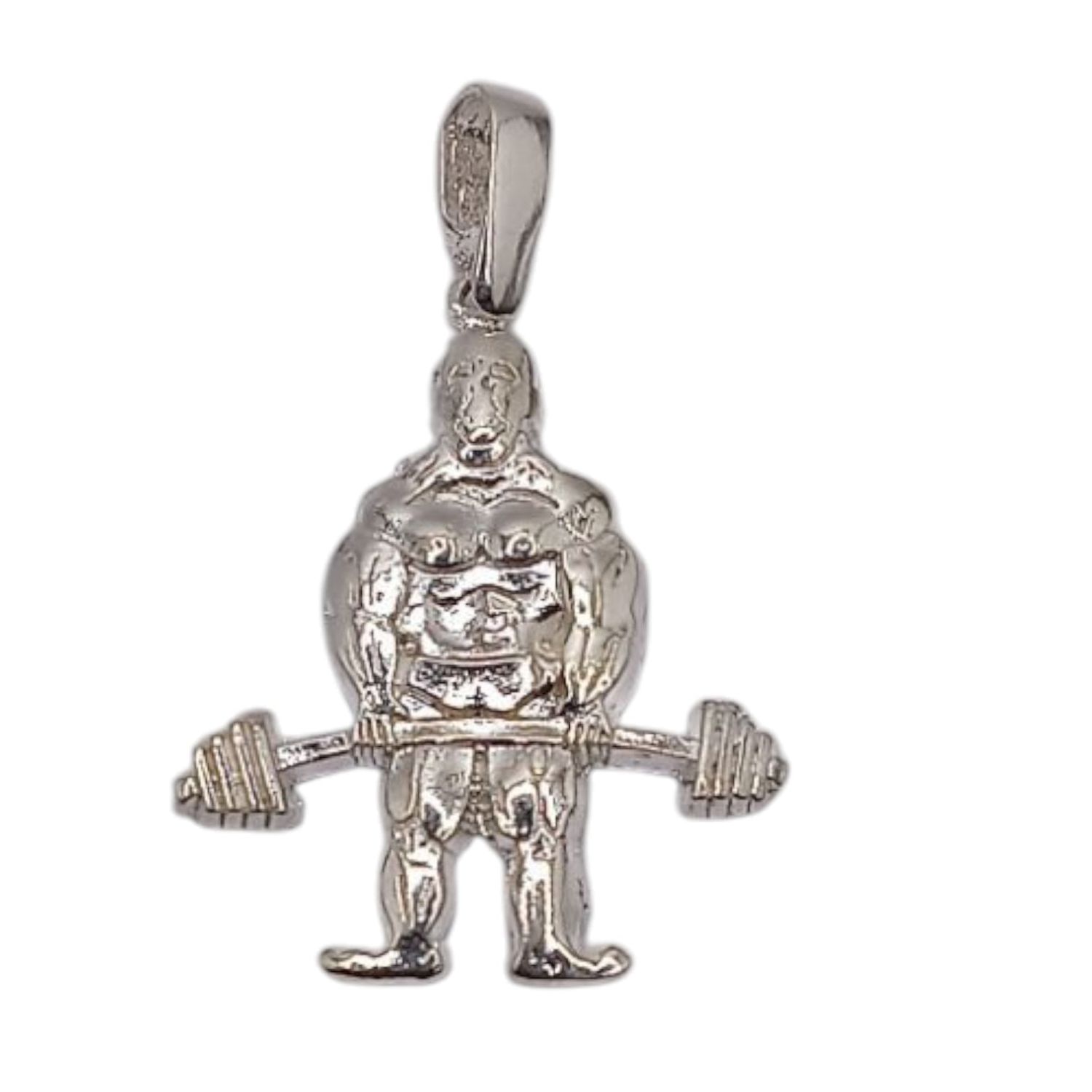DIJE FISICULURISTA  2.8 CM  PLATA .925