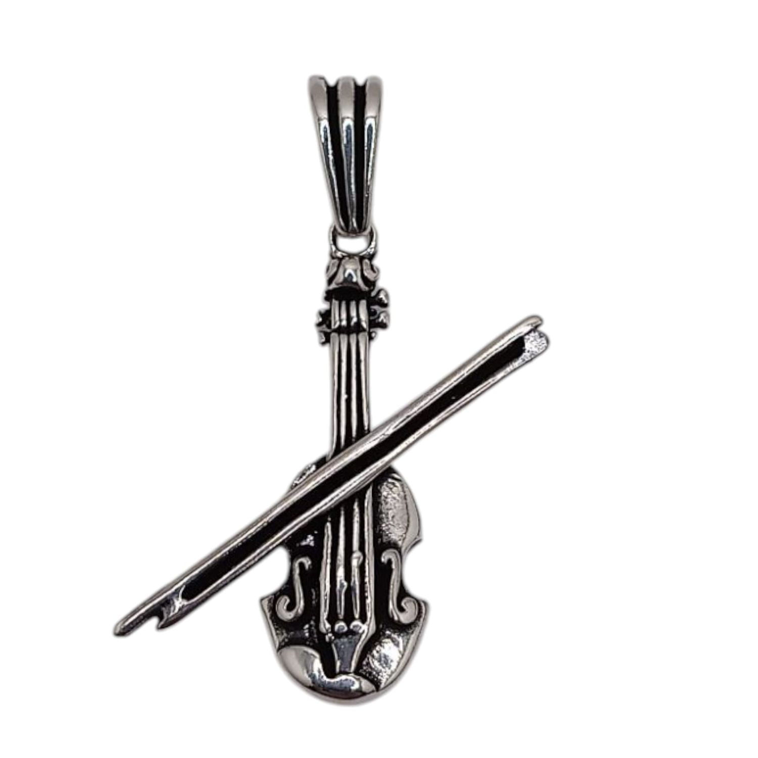 DIJE VIOLIN 4 CM LARGO TOTAL PLATA .925