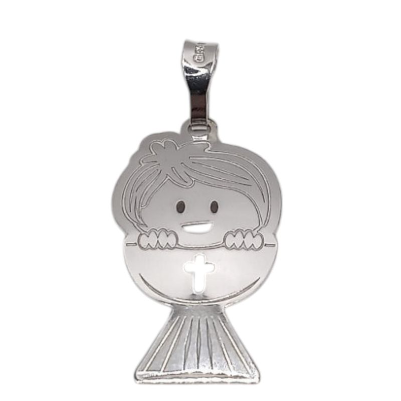 DIJE LASER PRIMERA COMUNION  3 CM  PLATA .925